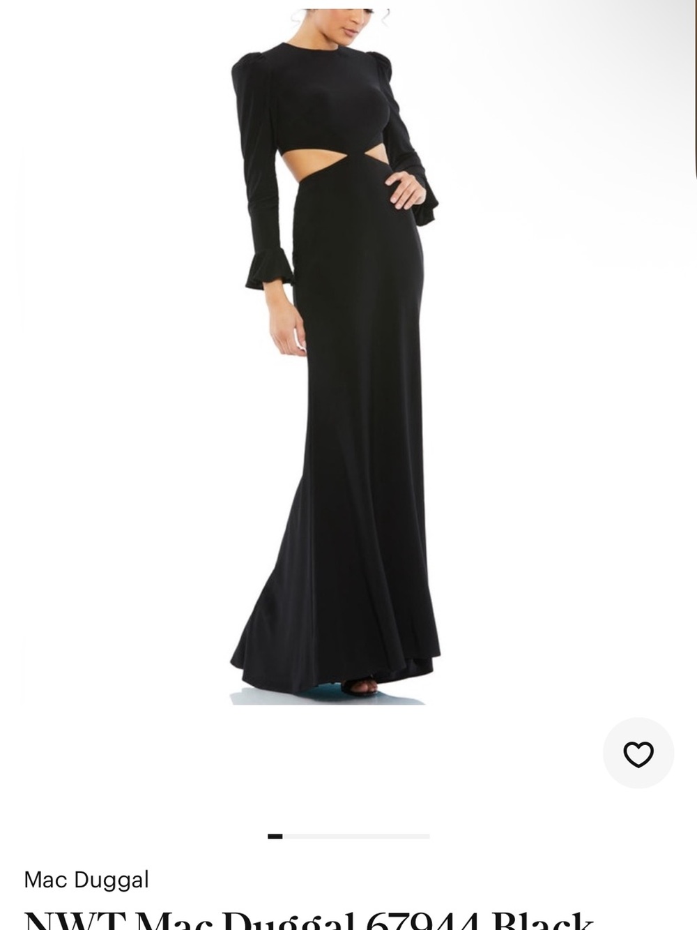 Mac Duggal Black Cutout Long Sleeve Maxi Gown